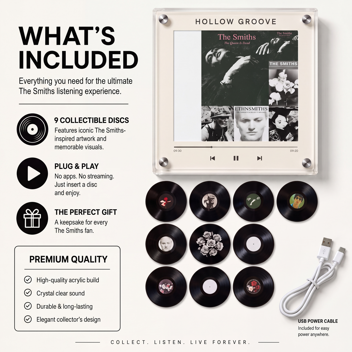 Hollow Groove Music Player — NFC Vinyl Frame